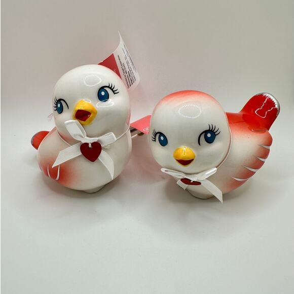 2024 Target Spritz Valentine's Day Red &White Ceramic Love Birds Set - Picture 1 of 3